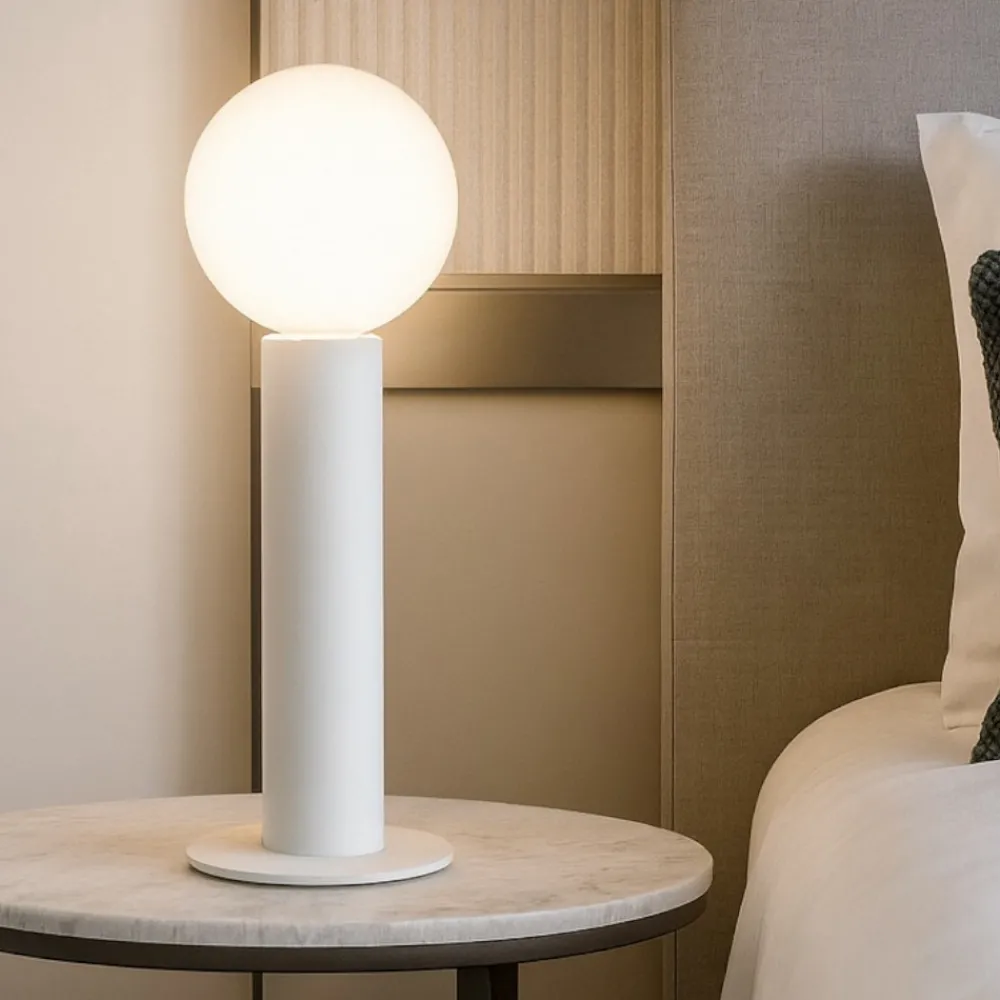 Abat Jour-Linea Light Birba tab abat-jour lampada da comodino bianca moderna
