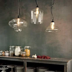 Lampade A Sospensione-Ideal Lux Bistro sp1 plate lampada a sospensione vetro trasparente