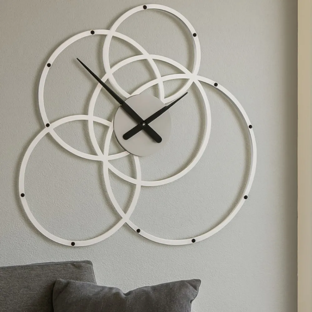 Orologi Da Parete Moderni-Selezionato da Mazzolaluce Black hole bianco grigio orologio da parete moderno cerchi 59x56