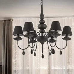 Lampadari Moderni-Ideal Lux Blanche sp8 lampadario nero per salotto shabby chic