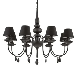 Lampadari Moderni-Ideal Lux Blanche sp8 lampadario nero per salotto shabby chic