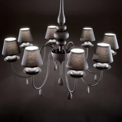 Lampadari Moderni-Ideal Lux Blanche sp8 lampadario nero per salotto shabby chic