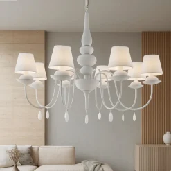 Lampadari Moderni-Ideal Lux Blanche sp8 lampadario bianco 8 luci goccia