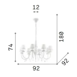 Lampadari Moderni-Ideal Lux Blanche sp8 lampadario bianco 8 luci goccia