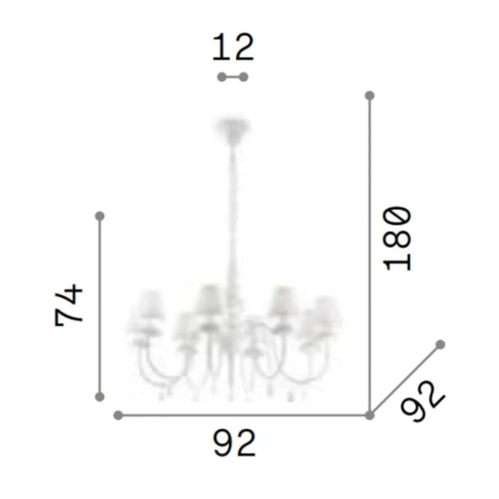 Lampadari Moderni-Ideal Lux Blanche sp8 lampadario bianco 8 luci goccia