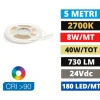 Strisce Led-Ideal Lux Bobina 5 metri striscia led 24 vdc 8w-mt 2700k cri90