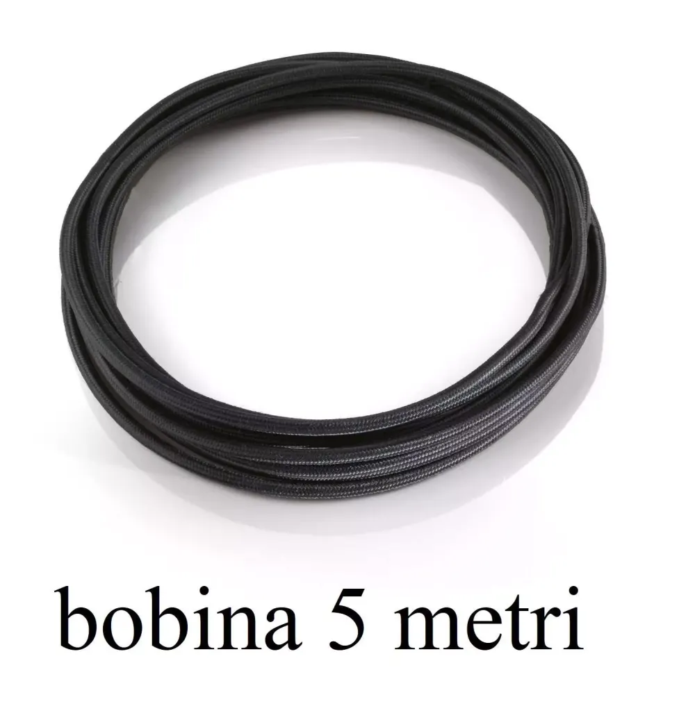 Accessori-Ideal Lux Bobina 5mt di cavo rivestito in tessuto nero