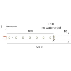 Strisce Led-Gea Luce Bobina 5 mt strip 14,4w-mt 3000k 24v dc