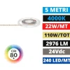 Strisce Led-Gea Luce Bobina 5mt strip led 22w-mt 4000k 24v dc cri90