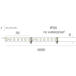 Strisce Led-Gea Luce Bobina 5mt striscia led 9,6w-mt 3000k 24vdc