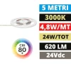 Strisce Led-Gea Luce Bobina 5mt striscia led 4,8w-mt 3000k 24vdc