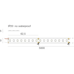 Strisce Led-Gea Luce Bobina 5mt striscia led 4,8w-mt 3000k 24vdc