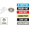 Strisce Led-Eglo Bobina striscia led rgb 8mt 220v 3wmt da 2700k a 6500k
