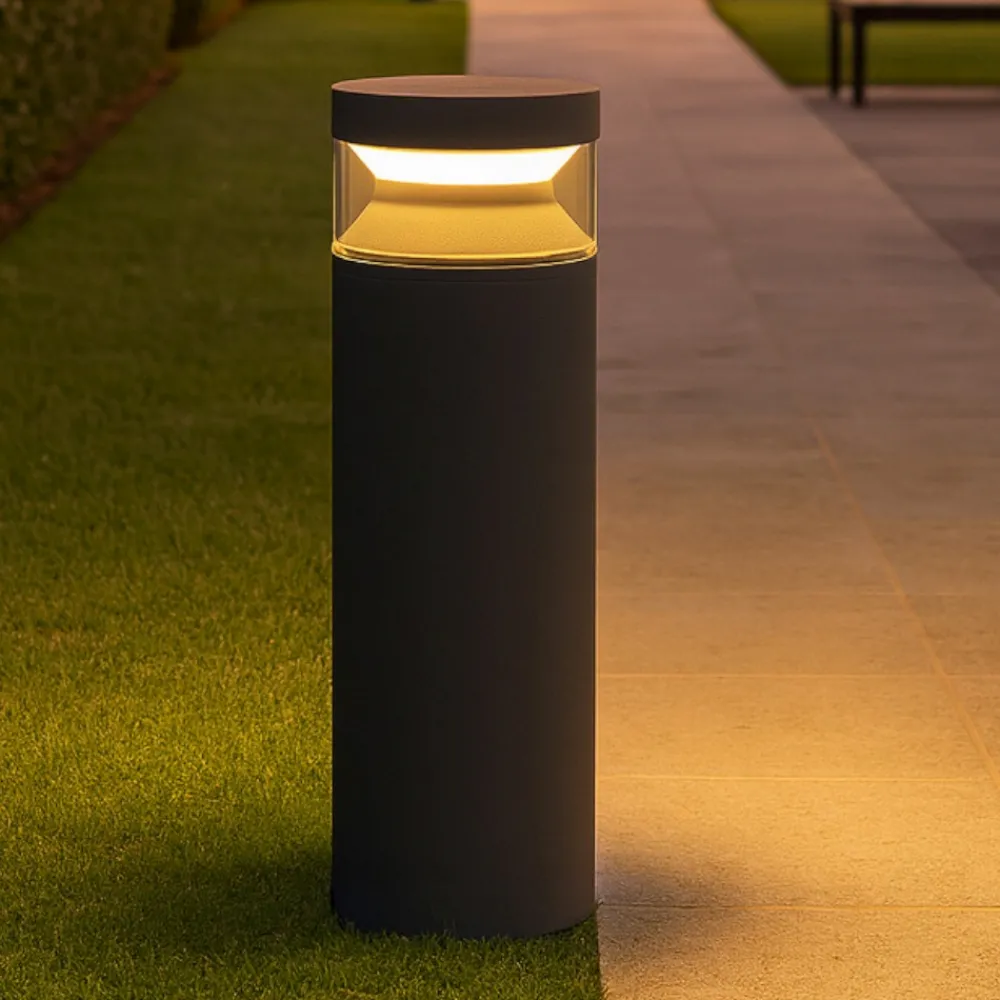 Lampioni Da Giardino-Ideal Lux Boeing pt h040 lampione basso antracite ip65 led