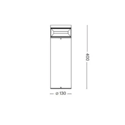 Lampioni Da Giardino-Ideal Lux Boeing pt h040 lampione basso antracite ip65 led