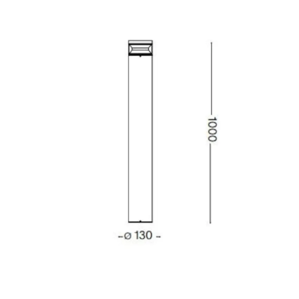 Lampioni Da Giardino-Ideal Lux Boeing pt h100 lampione da esterno nero led 14w 3000k