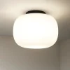 Plafoniere Moderne-Miloox Bombo plafoniera nera cucina moderna vetro bianco