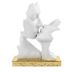 Soprammobili Moderni-Bongelli Preziosi Bomboniera bacio stilizzato oro design moderna