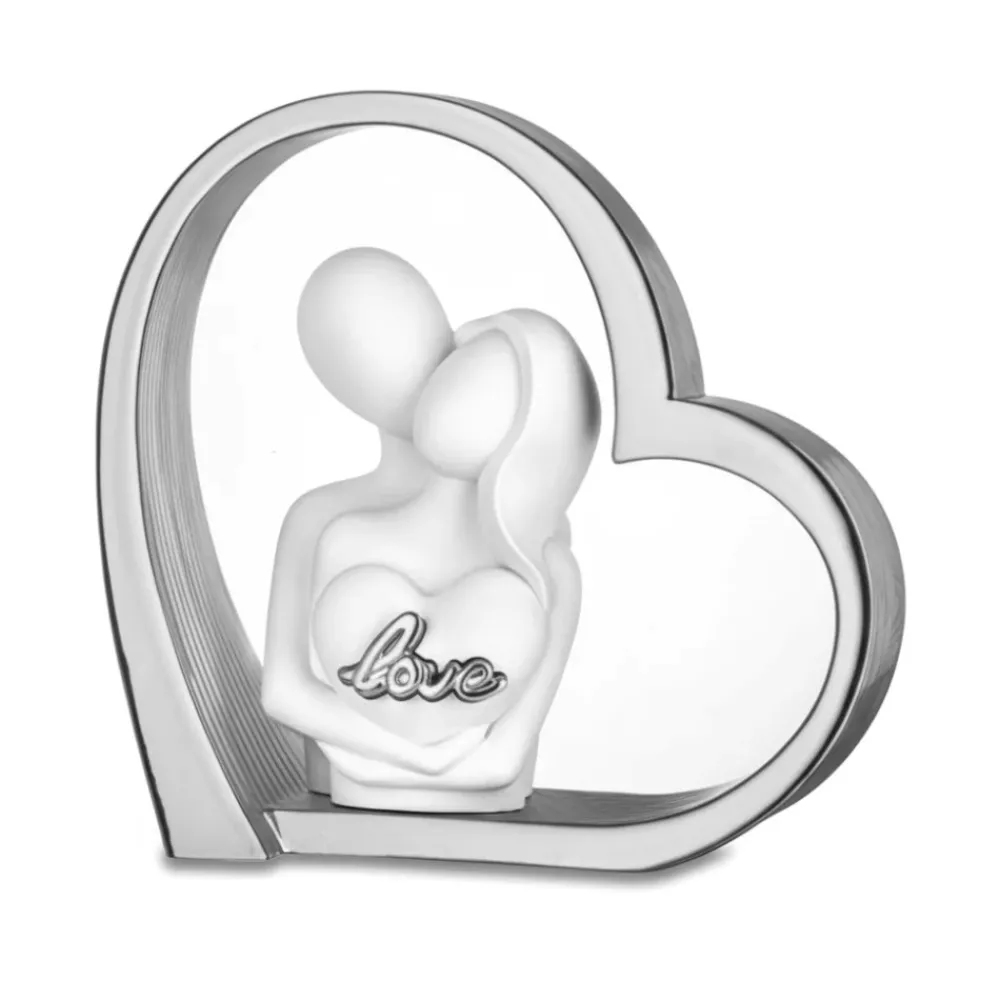 Soprammobili Moderni-Bongelli Preziosi Bomboniera cuore stilizzato argento per matrimiono