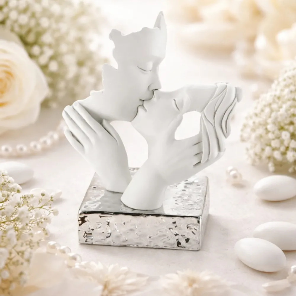 Soprammobili Moderni-Bongelli Preziosi Bomboniera matrimonio statuetta coppia argento