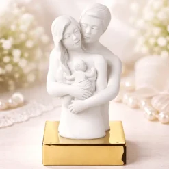 Soprammobili Moderni-Bongelli Preziosi Bomboniera nascita scultura famiglia oro