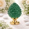 Soprammobili Moderni-Bongelli Preziosi Bomboniera pigna verde oro di ceramica