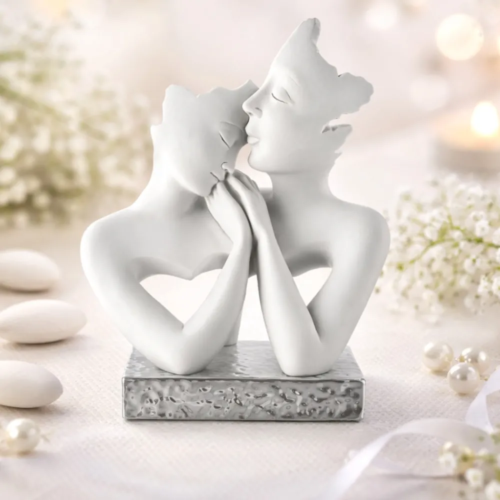 Soprammobili Moderni-Bongelli Preziosi Bomboniera scultura argento famiglia stilizzata h15