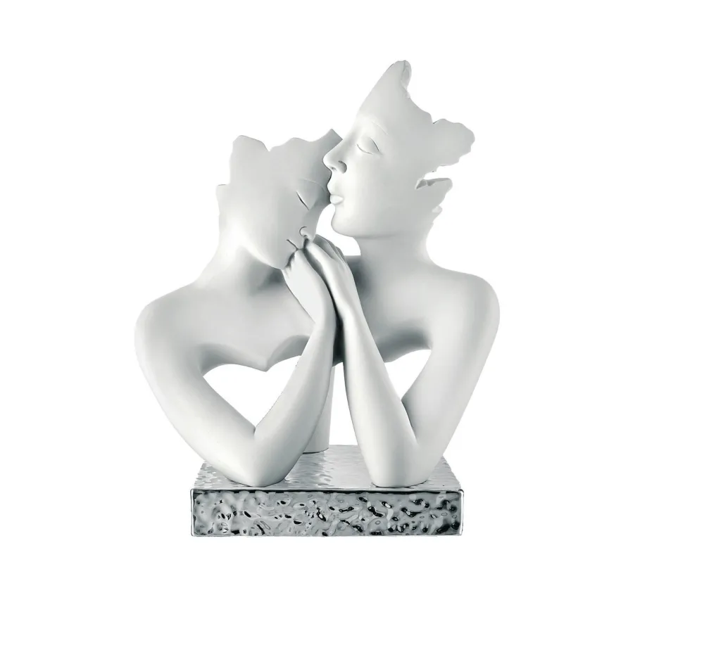 Soprammobili Moderni-Bongelli Preziosi Bomboniera scultura argento famiglia stilizzata h15