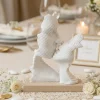 Soprammobili Moderni-Bongelli Preziosi Bomboniera scultura da tavolo h16 bacio stilizzato nocciola