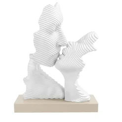 Soprammobili Moderni-Bongelli Preziosi Bomboniera scultura da tavolo h16 bacio stilizzato nocciola