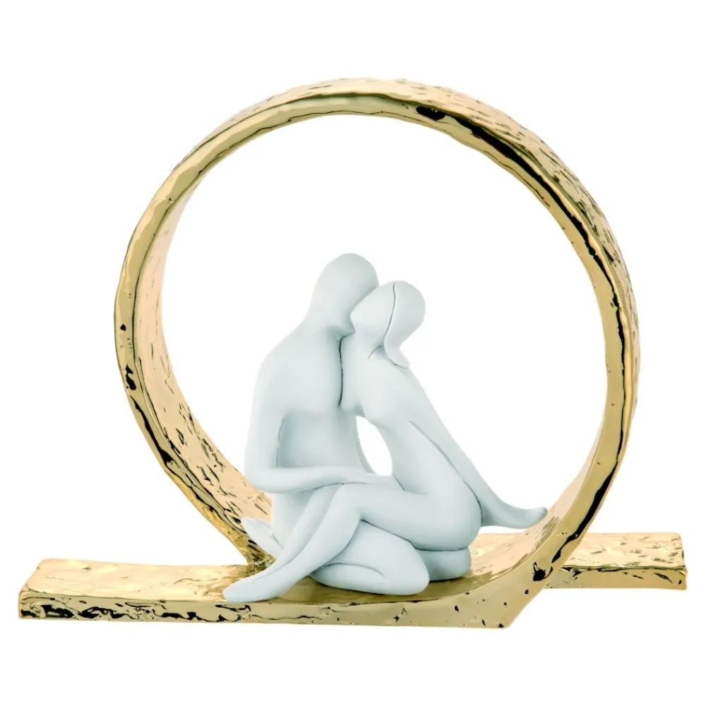 Soprammobili Moderni-Bongelli Preziosi Bomboniera scultura innamorati moderna oro