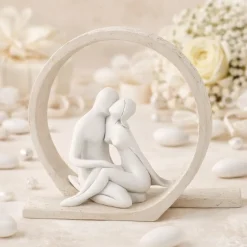 Soprammobili Moderni-Bongelli Preziosi Bomboniera scultura per matrimonio vortice nocciola