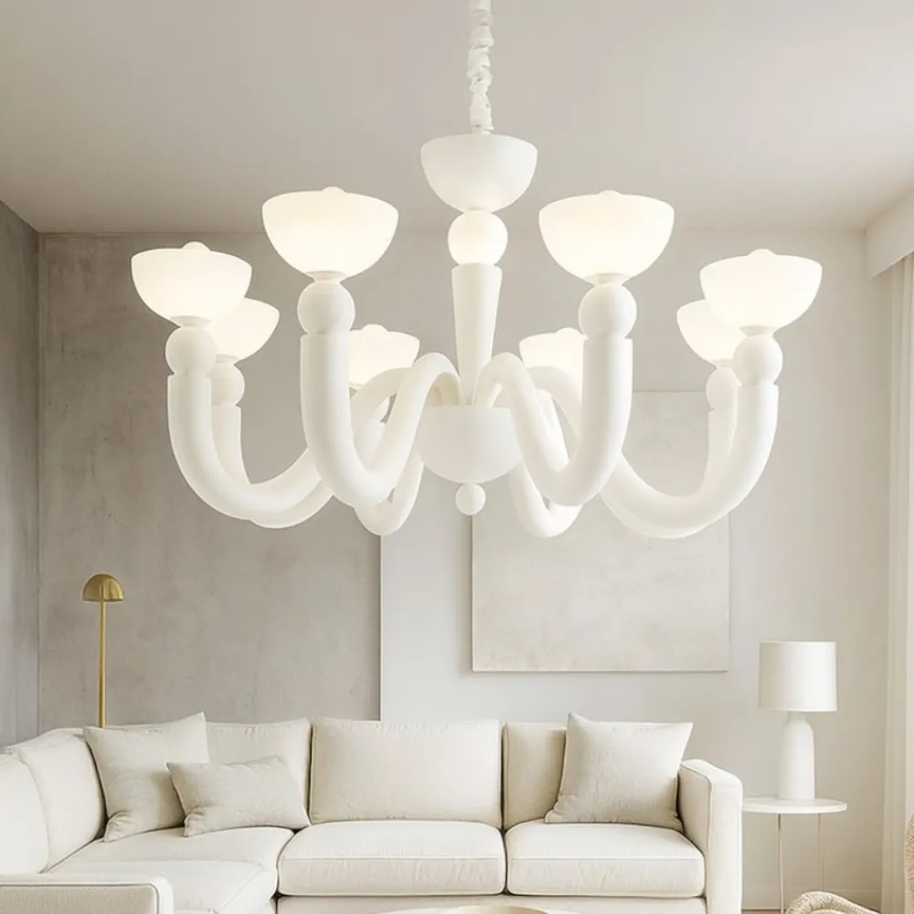 Lampadari Moderni-Ideal Lux Bon bon sp8 lampadario bianco