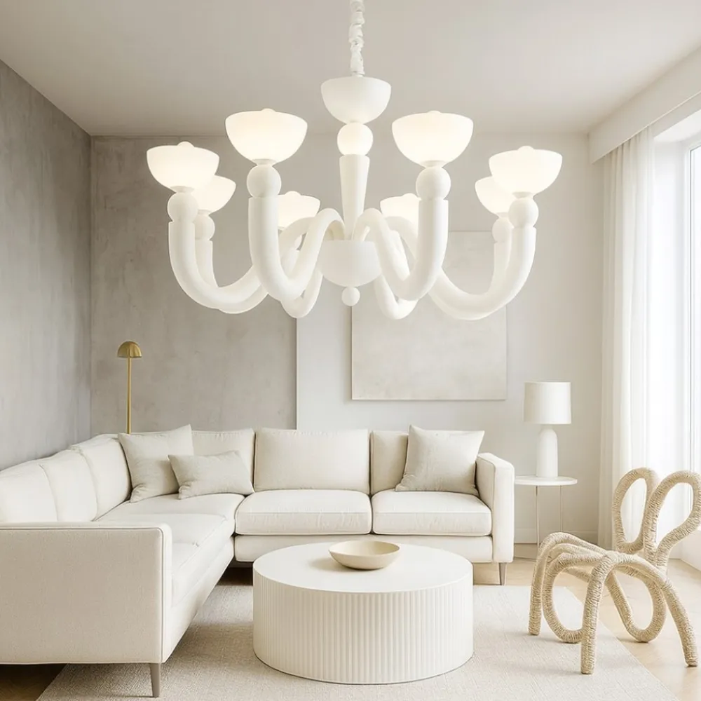 Lampadari Moderni-Ideal Lux Bon bon sp8 lampadario bianco