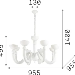Lampadari Moderni-Ideal Lux Bon bon sp8 lampadario bianco