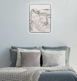 Capezzali-Bongelli Preziosi capezzale sacra famiglia grigio 30x38 con contrasto