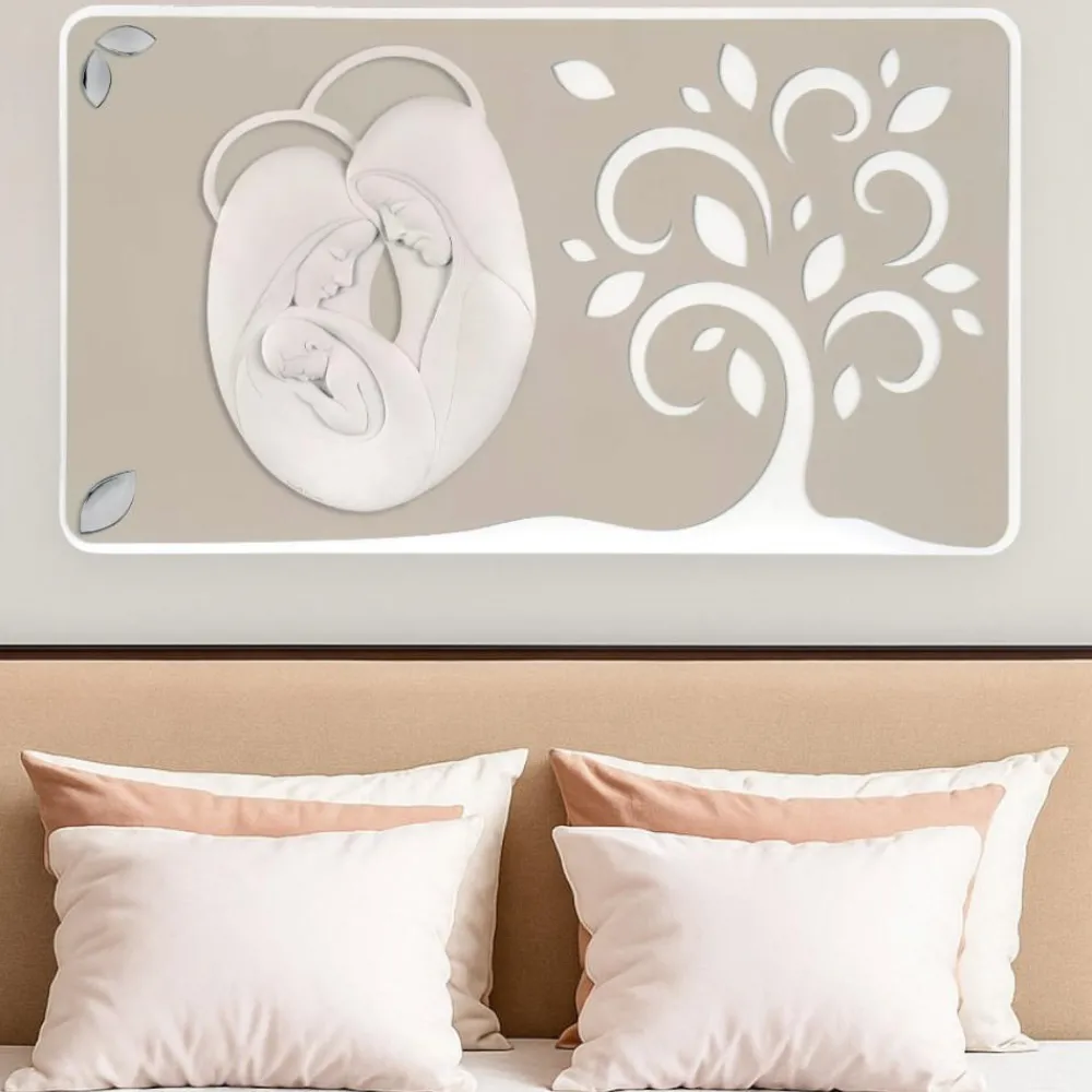 Capezzali-Bongelli Preziosi capezzale capoletto 105x60 sacra famiglia nocciola
