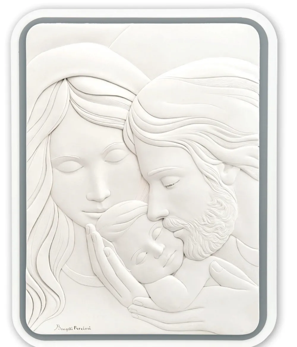 Capezzali-Bongelli Preziosi capezzale 30x38 capoletto sacra famiglia grigio