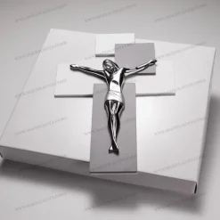 Crocifissi Da Parete-Bongelli Preziosi crocifisso da parete 17x12 grigio cristo argento