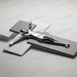 Crocifissi Da Parete-Bongelli Preziosi crocifisso da parete 17x12 grigio cristo argento