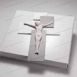 Crocifissi Da Parete-Bongelli Preziosi crocifisso da parete 17x12 grigio cristo bianco moderno