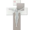 Crocifissi Da Parete-Bongelli Preziosi crocifisso 17x12 da parete moderno nocciola bianco