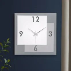 Orologi Da Parete Moderni-Bongelli Preziosi orologio da parete moderno bianco grigio