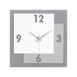 Orologi Da Parete Moderni-Bongelli Preziosi orologio da parete moderno bianco grigio