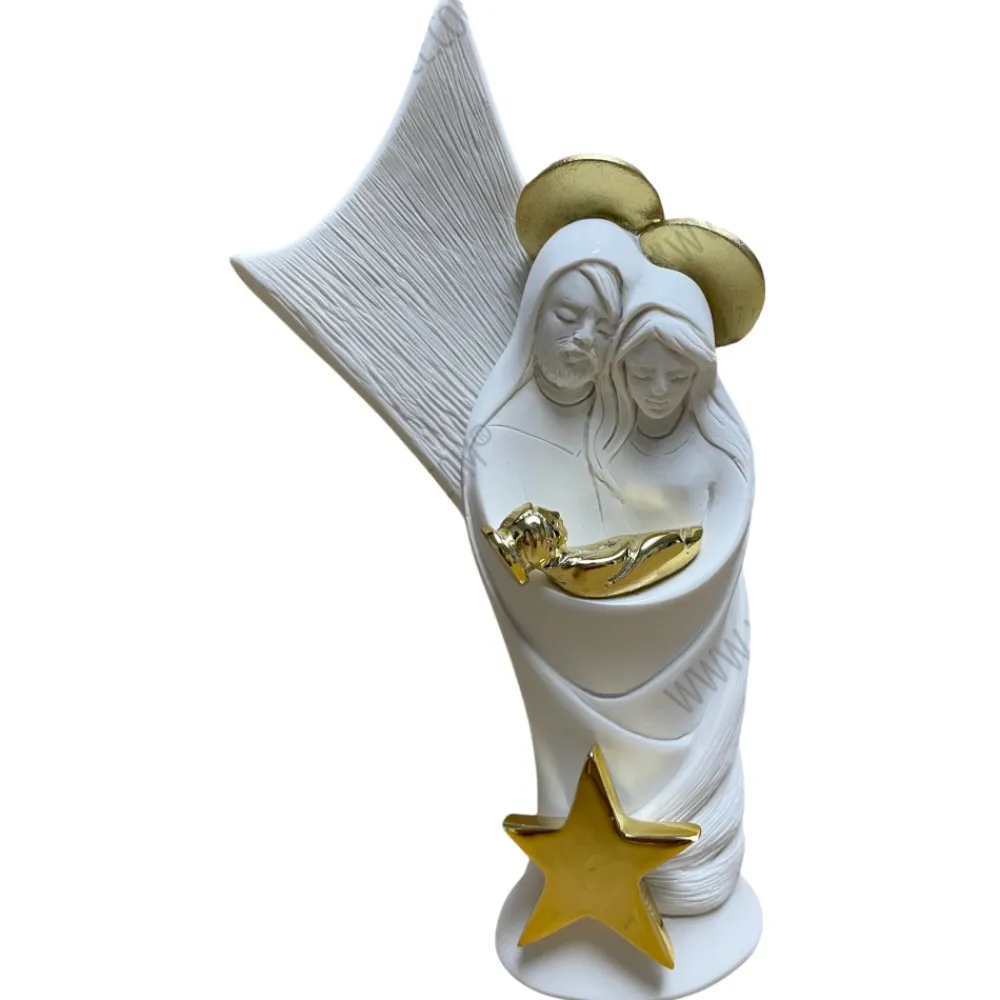Presepi Di Natale-Bongelli Preziosi presepe di natale h16 natività bianco oro