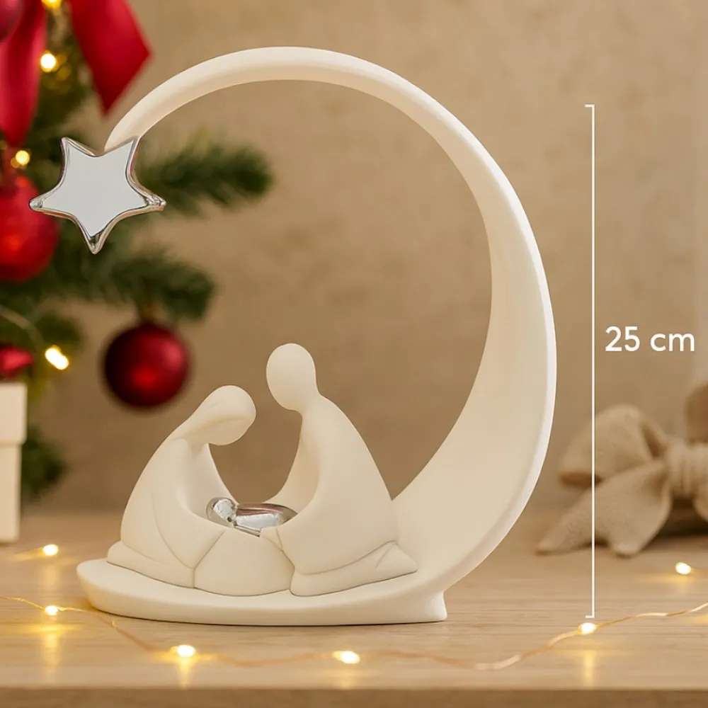Presepi Di Natale-Bongelli Preziosi presepe h25 bianco di natale moderno