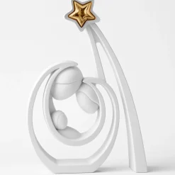Presepi Di Natale-Bongelli Preziosi presepe stilizzato moderno gesso bianco stella dorata