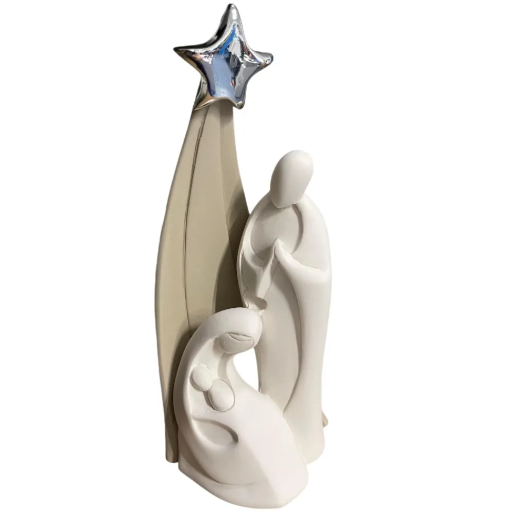 Presepi Di Natale-Bongelli Preziosi presepino h15 moderno natività di natale nocciola