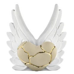 Soprammobili Moderni-Bongelli Preziosi scultura ali angelo cuore oro soprammobile