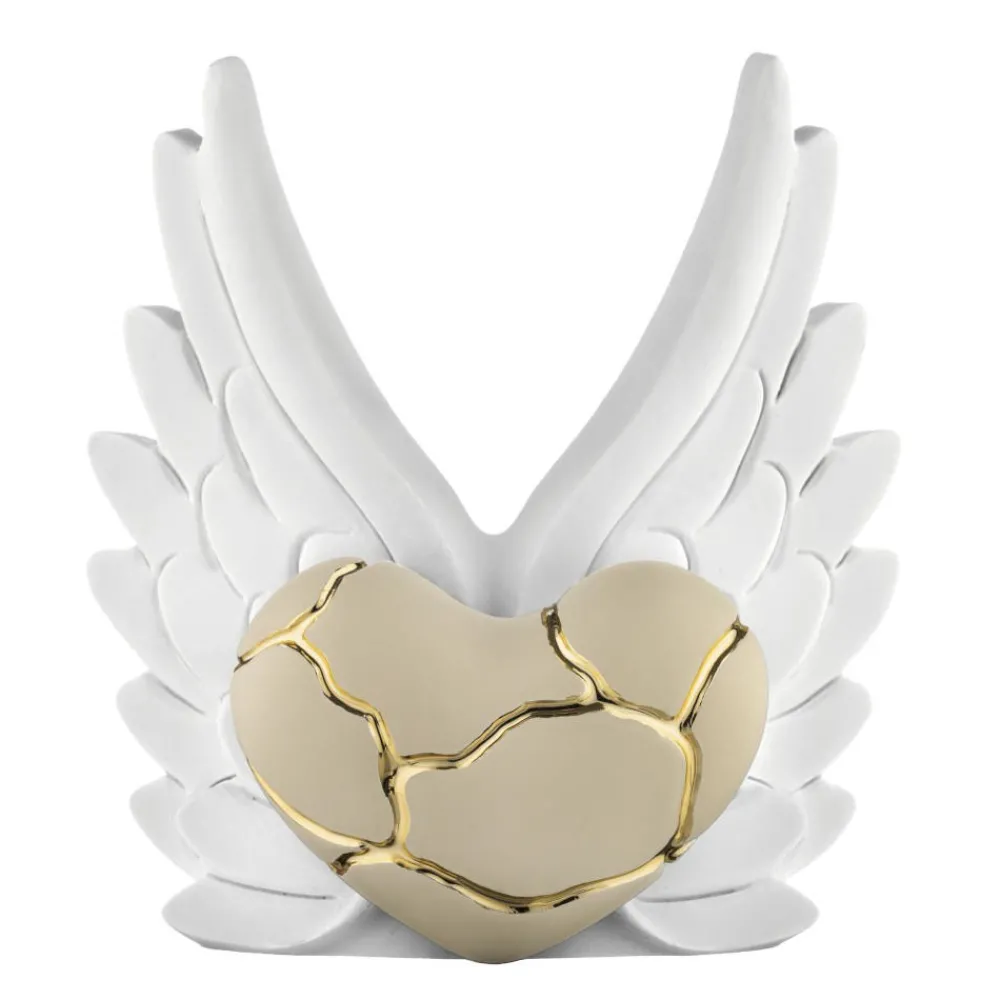 Soprammobili Moderni-Bongelli Preziosi scultura ali angelo cuore oro soprammobile